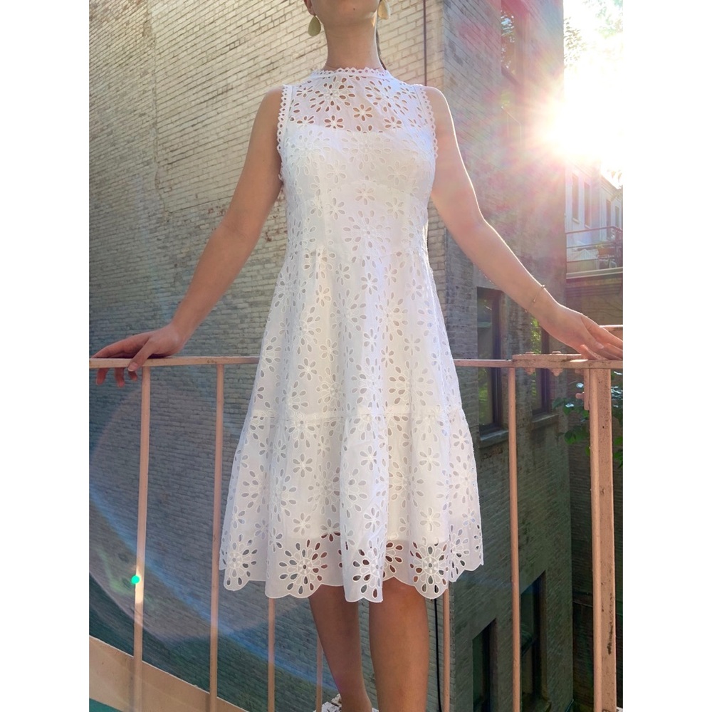 Nanette Lepore Flower Child White Overlay Dress